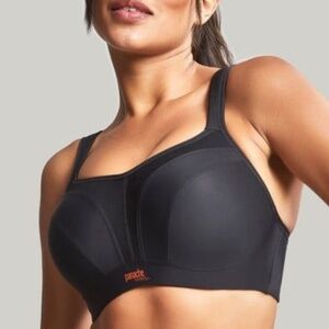 NWT PANACHE BLACK UNDERWIRE V-NECK UNLINED SPORTS BRA